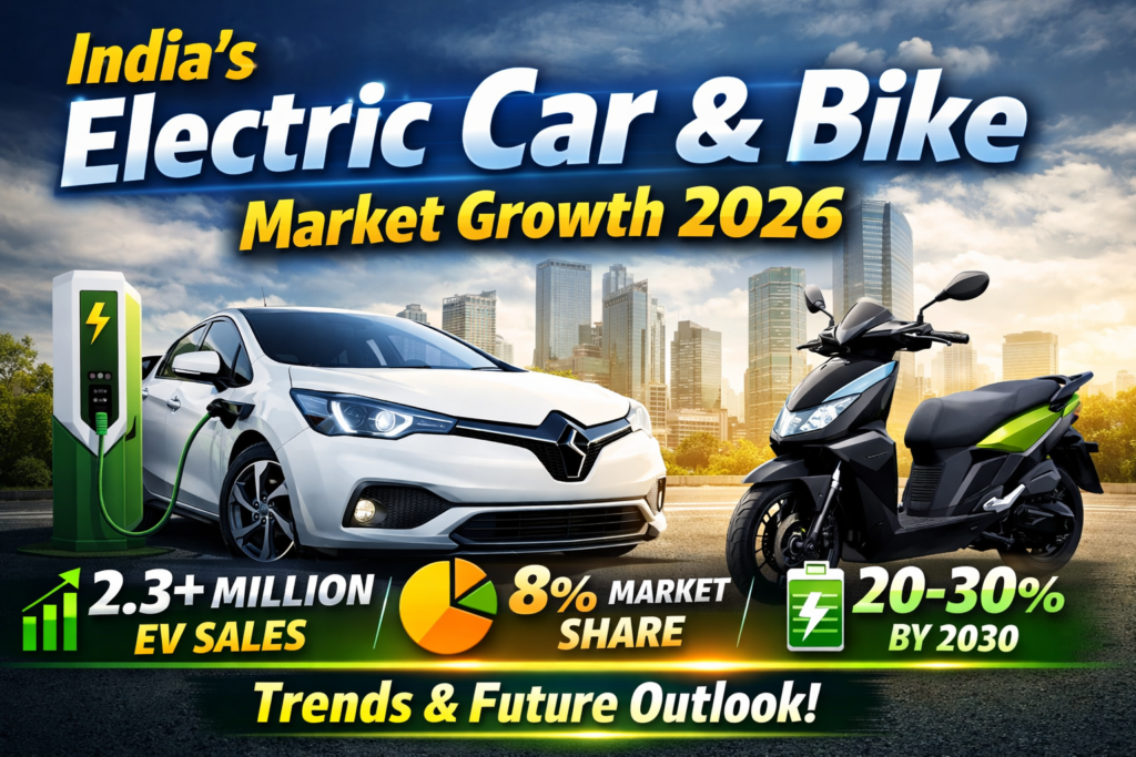 India’s Electric Car and Bike Market Growth: Latest Trends, Statistics & Future Outlook (2026)
