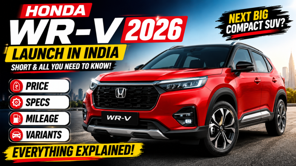 Honda WR-V 2026 India Launch: Price, Specs, Mileage, Variants & Everything You Need to Know